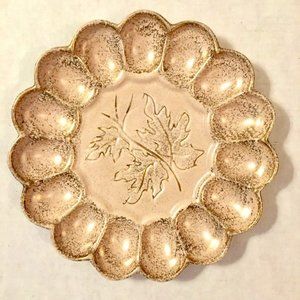 California Originals Egg Platter Mid Century Pink Gold Speckled 1960s Ceramic